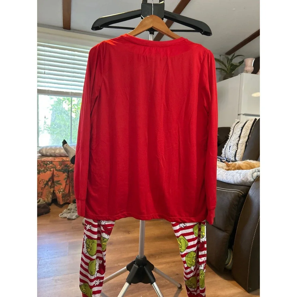 Dr Seuss The Grinch Womens Pajama Set Long Sleeve Top Pants‎ M 8-10